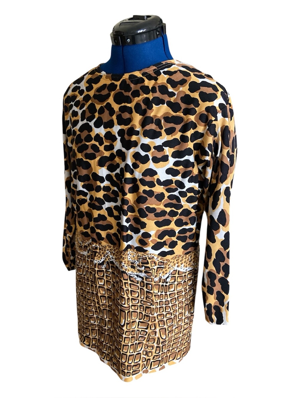 Lord & Taylor Wilroy Traveler Leopard Print Top Vintage Mid Century Modern